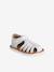 Sandales scratchées cuir bébé bout fermé blanc+lot rose - vertbaudet enfant 