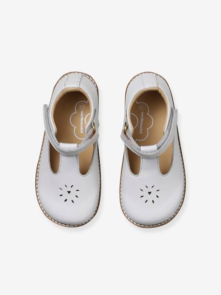 Leather Mary Jane Shoes for Baby Girls white - vertbaudet enfant 