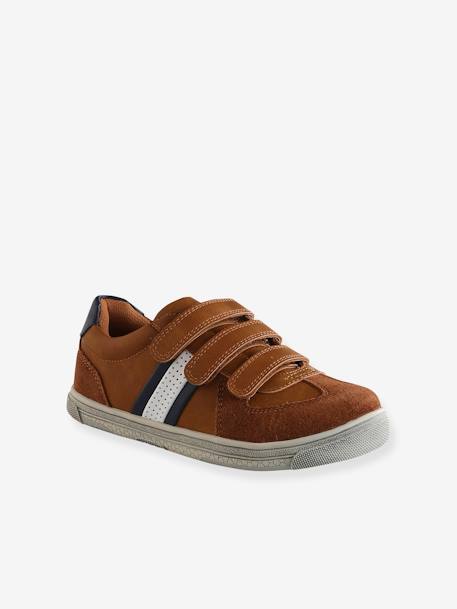 Tennis enfant garçon synthétique à scratchs marron+NAVY - vertbaudet enfant 