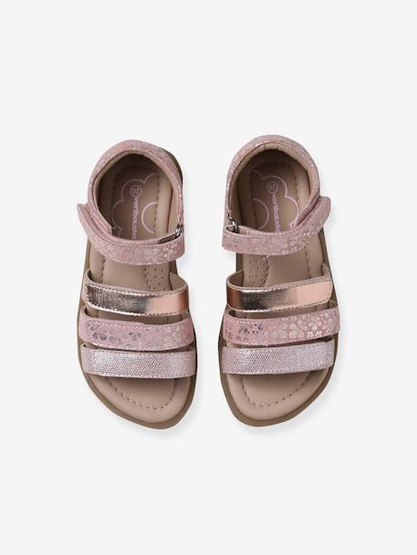 Leather Sandals with Closed Heel for Children, Designed for Autonomy set brown+set pink - vertbaudet enfant 