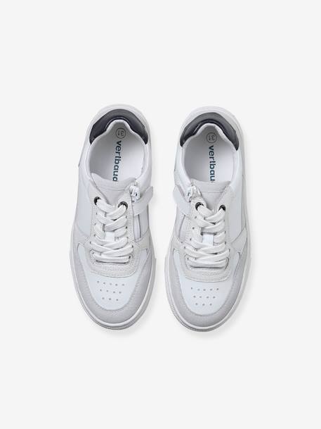 Leather Trainers with Laces & Zip for Children set white - vertbaudet enfant 