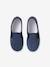 Elasticated Velour Slippers for Children grey+navy blue - vertbaudet enfant 