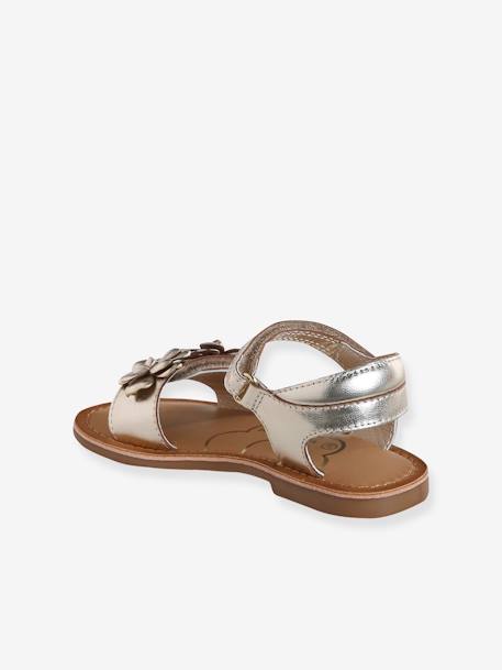 Occasion Wear Leather Sandals for Children, Designed for Autonomy gold - vertbaudet enfant 