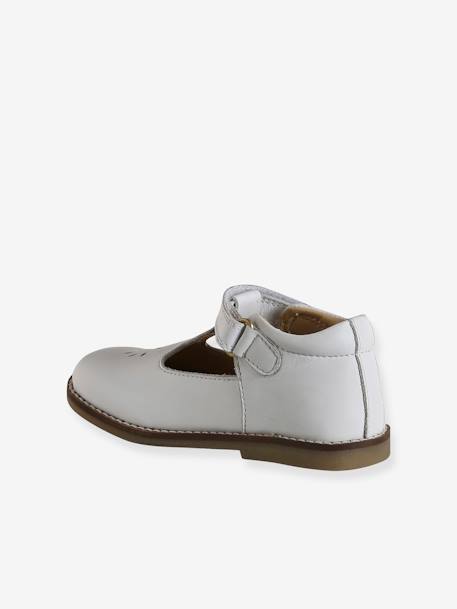 Leather Mary Jane Shoes for Baby Girls white - vertbaudet enfant 