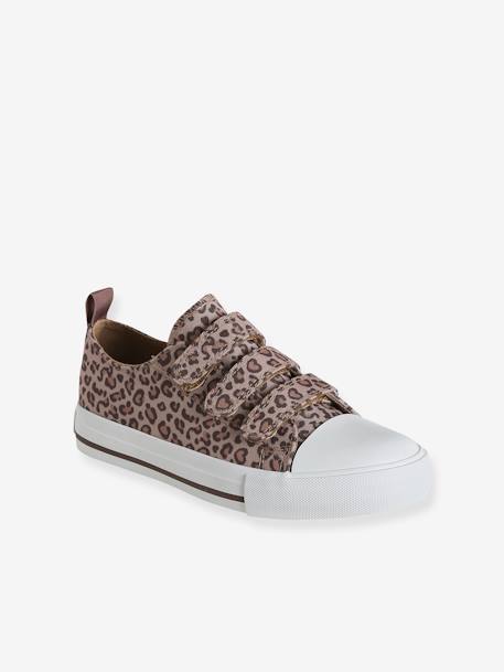 Baskets scratchées toile imprimée enfant beige imprimé+rose imprimé - vertbaudet enfant 