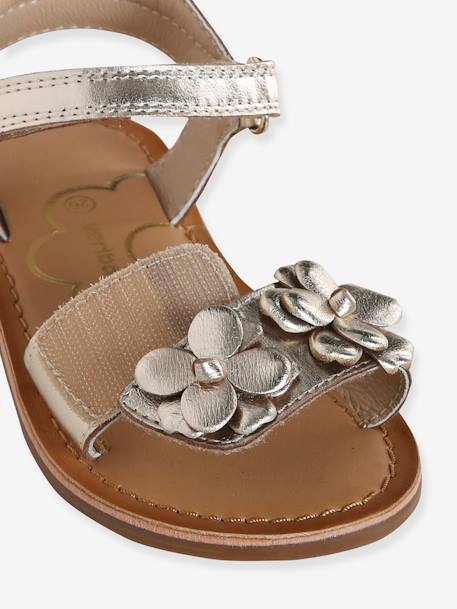 Occasion Wear Leather Sandals for Children, Designed for Autonomy gold - vertbaudet enfant 