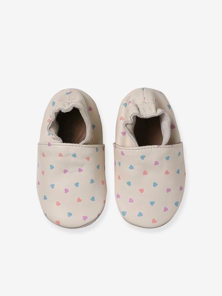 Chaussons bébé cuir souple blanc imprimé+bleu nuit+lot rose+or+rose imprimé+rose poudré - vertbaudet enfant 