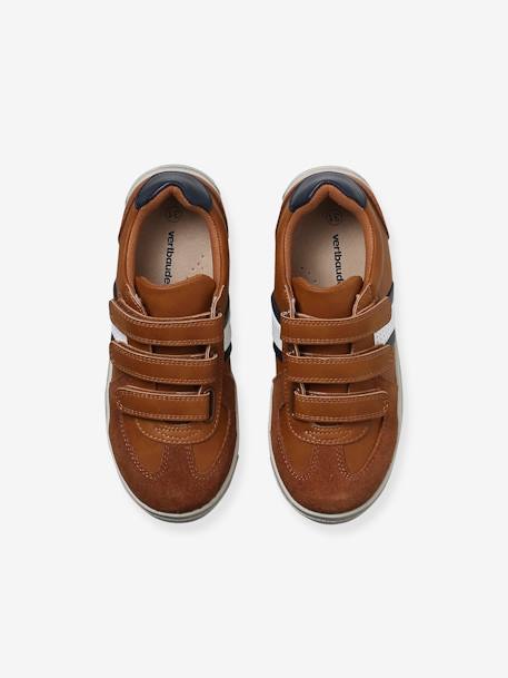 Tennis enfant garçon synthétique à scratchs marron+NAVY - vertbaudet enfant 