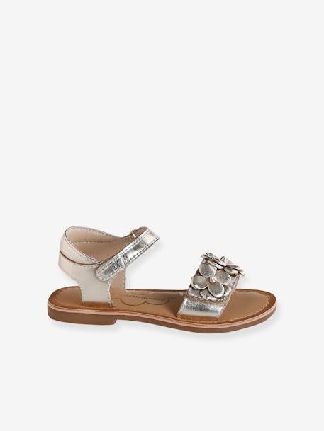 Occasion Wear Leather Sandals for Children, Designed for Autonomy gold - vertbaudet enfant 