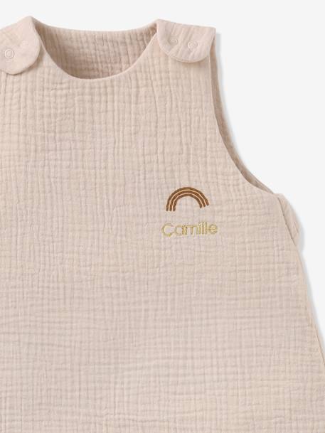 Summer Baby Sleeping Bag in Organic Cotton* Gauze, No Lining coral+grey blue+vanilla - vertbaudet enfant 