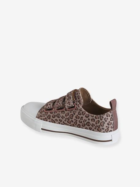 Baskets scratchées toile imprimée enfant beige imprimé+rose imprimé - vertbaudet enfant 