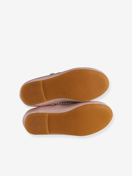 Glittery Ballerina Pumps for Girls, Designed for Autonomy pale pink - vertbaudet enfant 