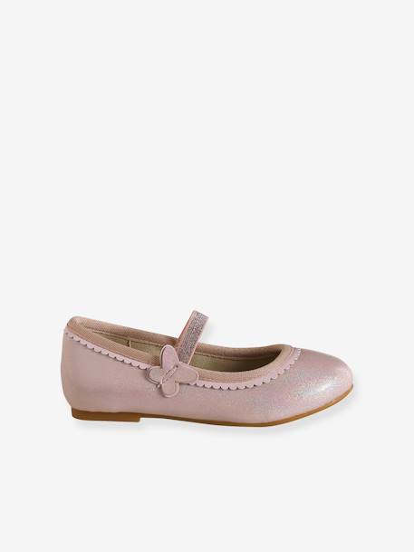 Glittery Ballerina Pumps for Girls, Designed for Autonomy pale pink - vertbaudet enfant 