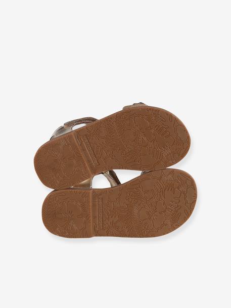 Occasion Wear Leather Sandals for Children, Designed for Autonomy gold - vertbaudet enfant 