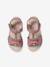 Leather Sandals with Hook-and-Loop Strap for Children, Designed for Autonomy raspberry pink - vertbaudet enfant 