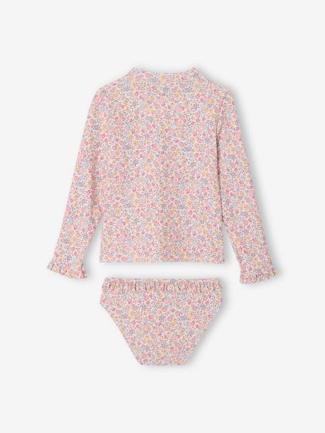 Two-Piece UV Protection Swimsuit for Girls pale pink - vertbaudet enfant 