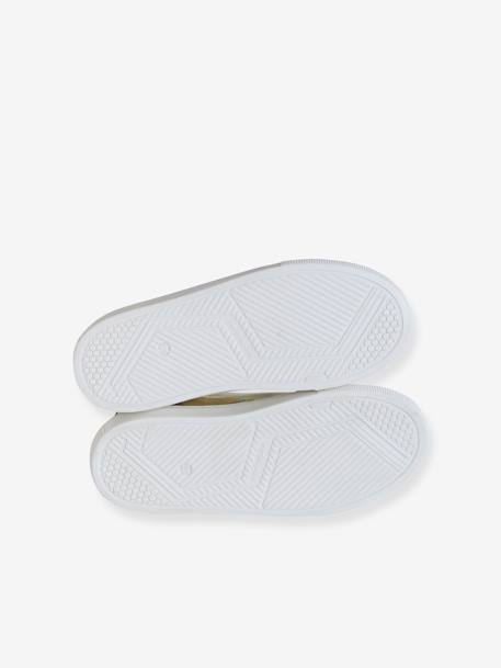 Leather Lace-Up Trainers for Children gold+printed beige - vertbaudet enfant 