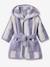 Peignoir de bain Bébé rayures TRANSAT capsule famille personnalisable, avec coton recyclé rayé jaune+rayé vert+rayé violet - vertbaudet enfant 