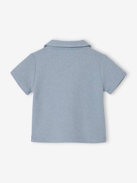 Short-Sleeved Shirt for Babies grey blue - vertbaudet enfant 
