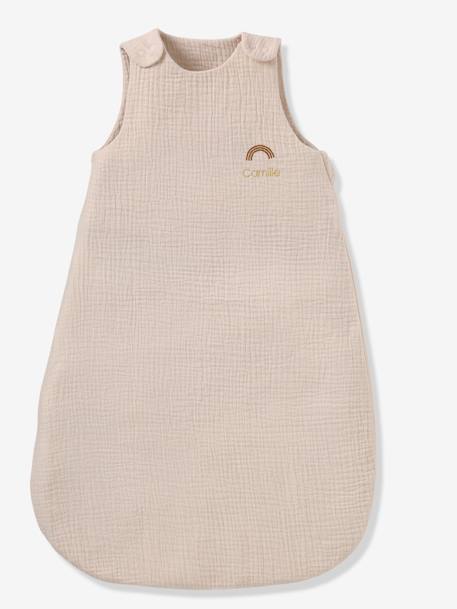 Summer Baby Sleeping Bag in Organic Cotton* Gauze, No Lining coral+grey blue+vanilla - vertbaudet enfant 