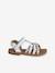 Leather Sandals with Hook-&-Loop Fastening for Toddlers set blue+white - vertbaudet enfant 