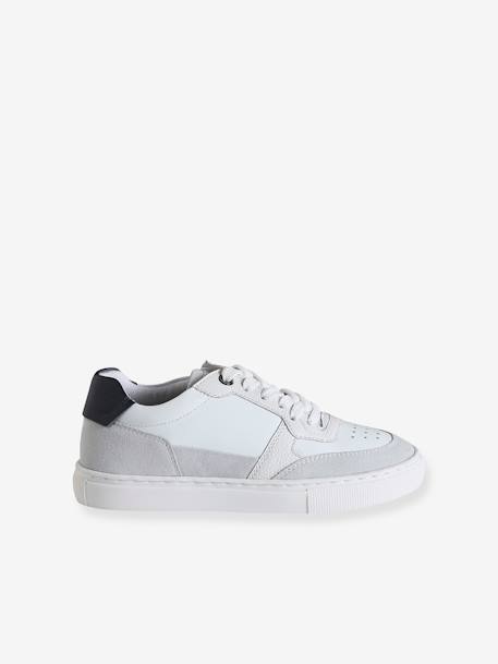 Leather Trainers with Laces & Zip for Children set white - vertbaudet enfant 
