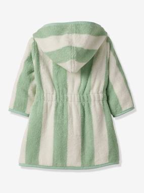 -Peignoir de bain Bébé rayures TRANSAT capsule famille personnalisable, avec coton recyclé