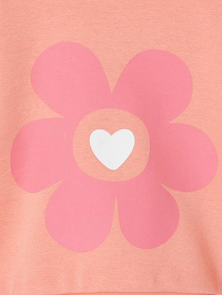 Sweat fille motif imprimé corail+pivoine+vanille+violet - vertbaudet enfant 