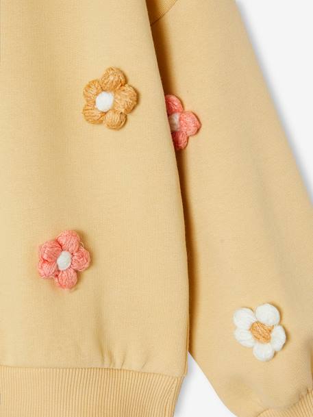 3D Floral Girls' Sweatshirt golden yellow - vertbaudet enfant 