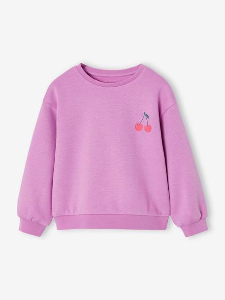 Sweat fille motif imprimé corail+pivoine+vanille+violet - vertbaudet enfant 