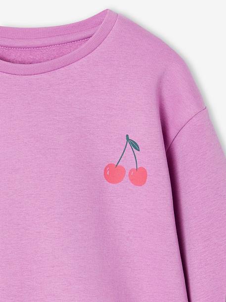 Sweat fille motif imprimé corail+pivoine+vanille+violet - vertbaudet enfant 