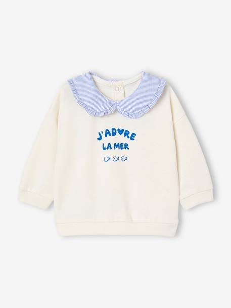 Sweat bébé à col Claudine écru - vertbaudet enfant 