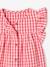 Short Sleeve Gingham Blouse with Frill in Seersucker for Babies chequered red - vertbaudet enfant 