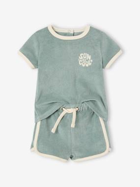 -Ensemble bébé tee-shirt + short en éponge