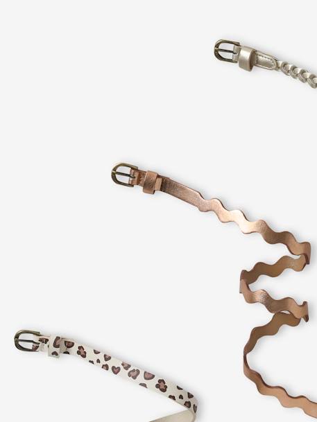 Pack of 3 Thin Belts for Girls rose - vertbaudet enfant 