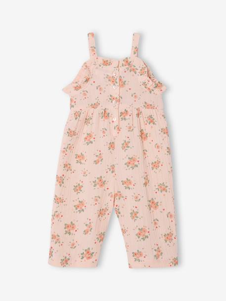 Wide Cotton Gauze Jumpsuit pale pink - vertbaudet enfant 
