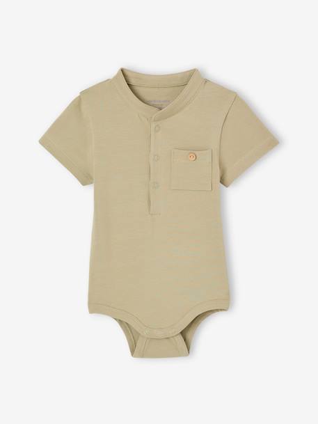 Lot de 2 bodies naissance col mao kaki - vertbaudet enfant 