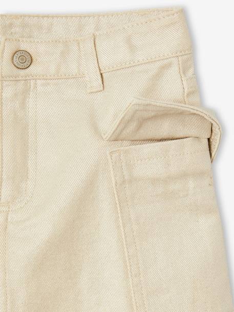 Slightly iridescent cargo skirt for girls silver - vertbaudet enfant 