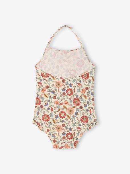 One-Piece Swimsuit, Ties at the Neck, for Girls ecru - vertbaudet enfant 
