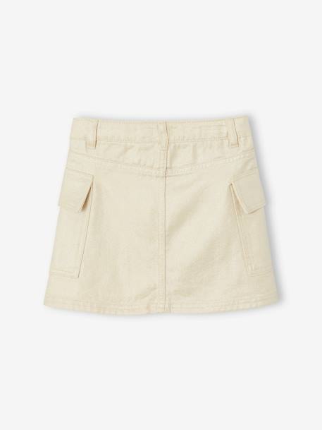 Slightly iridescent cargo skirt for girls silver - vertbaudet enfant 