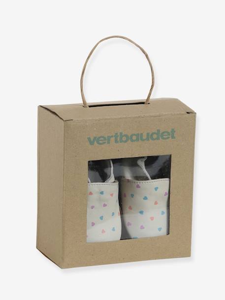 Chaussons bébé cuir souple blanc imprimé+bleu nuit+lot rose+or+rose imprimé+rose poudré - vertbaudet enfant 