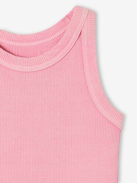 Ribbed Tank Top for Girls beige+ecru+sage green+striped blue+sweet pink - vertbaudet enfant 
