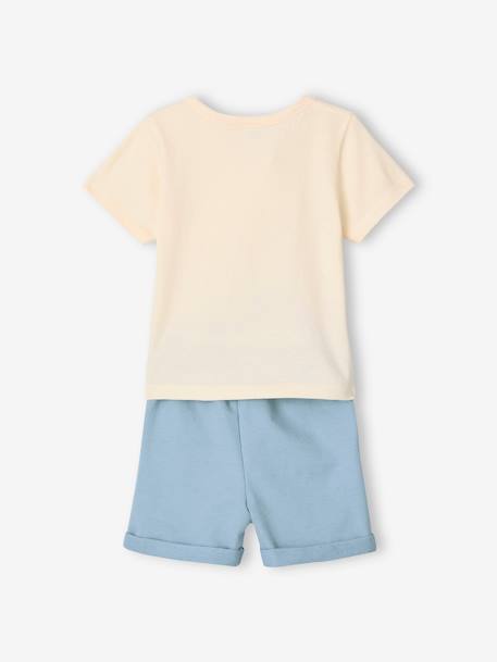 Ensemble Disney Winnie L'ourson bébé tee-shirt tunisien + short bleu chambray - vertbaudet enfant 