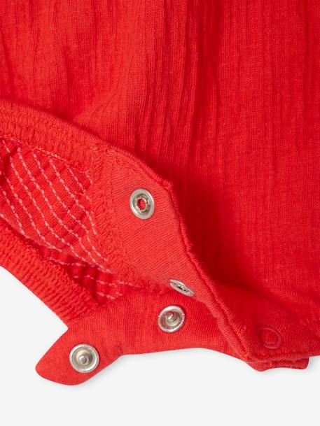 Combinaison courte sans manches bébé gris+rouge - vertbaudet enfant 