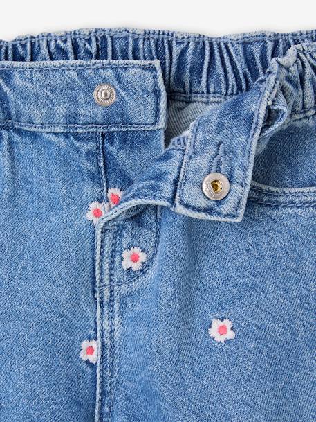 Embroidered Mom Jeans for Babies stone - vertbaudet enfant 