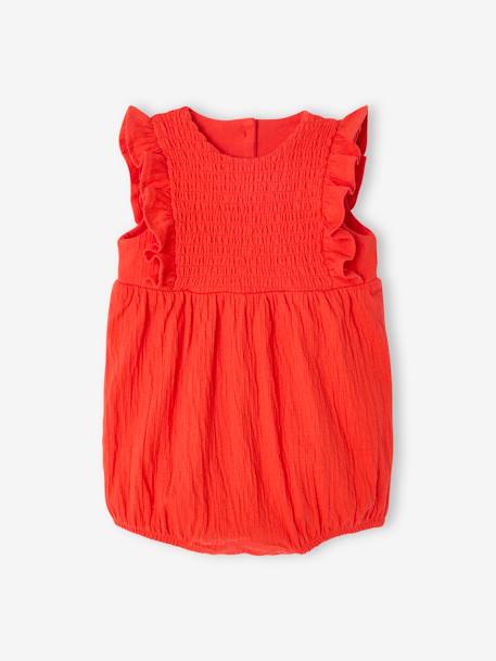 Combinaison courte sans manches bébé gris+rouge - vertbaudet enfant 