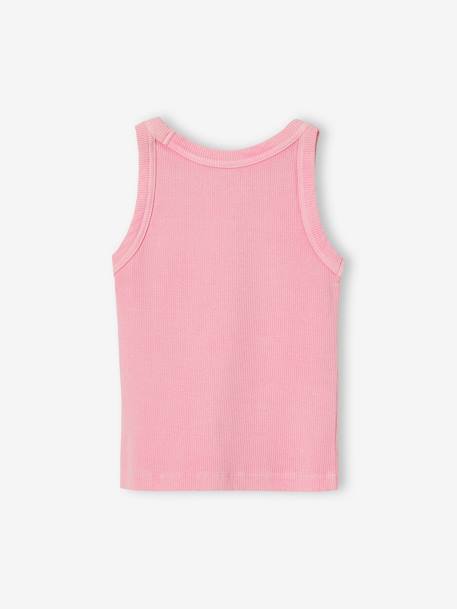 Ribbed Tank Top for Girls beige+ecru+sage green+striped blue+sweet pink - vertbaudet enfant 