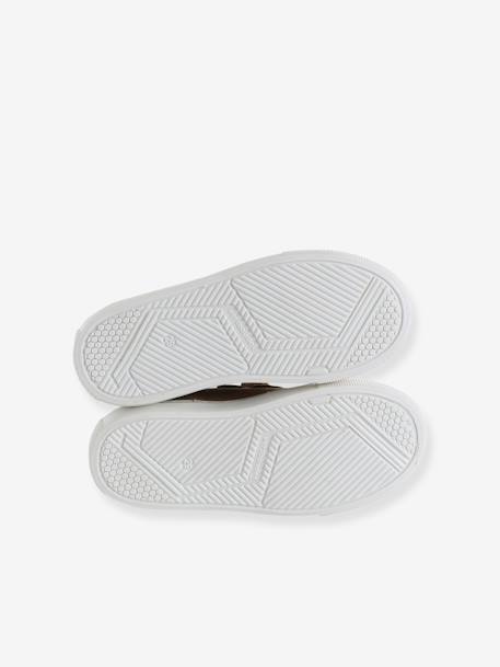Derbies garçon cuir à scratchs beige+marine+MARRON MOYEN UNI - vertbaudet enfant 