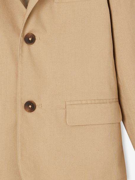 Veste garçon cérémonie en coton/lin beige+beige clair+bleu+marine foncé+vert sauge - vertbaudet enfant 