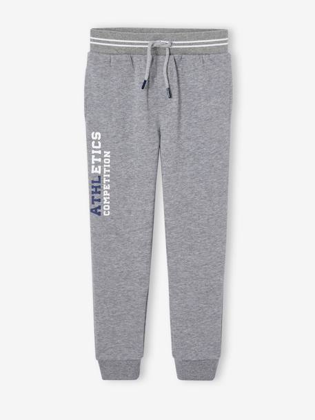 Pantalon jogging sport en molleton garçon gris chiné+marine - vertbaudet enfant 